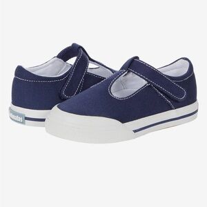 Footmates drew dressy sneaker girls Navy Canvas Shoes new size 12
